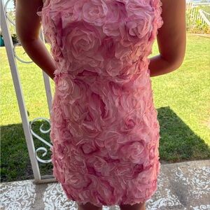 Pink 3D Floral Cocktail Dress